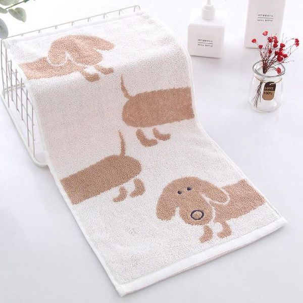 Serviette 50CM bébé maison dessin animé quotidien mignon brodé chien serviettes écharpe bain trucs coton lavage servietteserviette