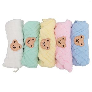 Serviette 5 pièces motif animal coton enfants serviettes pour le visage bonne absorbante respectueux de la peau réutilisable doux bave pour les mains