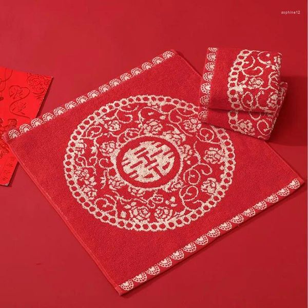 Serviette 5pcs carré mariage traditionnel chinois double bonheur cadeau asiatique cadeau pour invité 35x35cm