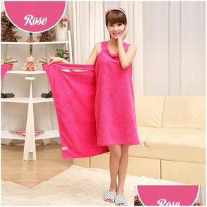 Asciugamano 6 colori Lady Girls Magic Asciugamani da bagno Spa Doccia Body Wrap Accappatoio Accappatoio Abito da spiaggia Indossabile Dh0423 Drop Delivery Home Garden T Dhgf7