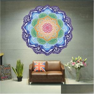 Handdoek 6 soorten draagbaar strand India mandala muur hangende bed manta yoga mat tassel deken deken cam matras Slee Pad Tapestry druppel dhdqv