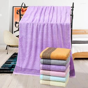 Handdoek 70x140 cm vaste kleur bamboe vezel jacquard bedrukte handig bad volwassen zacht absorberende huishouden badkamer
