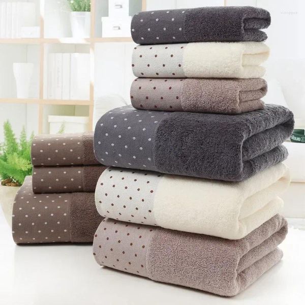 Serviette 75X35cm d'épaisseur pur coton Super absorbant grandes serviettes salle de bain douce bain confortable