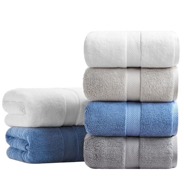 Toalla 80 * 160 Toallas de algodón Conjuntos de baño Absorbente Adulto Color Sólido Ducha de cara suave para baño Toallita