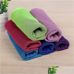 Serviette 90X30Cm Serviette froide Voyage Serviettes de plage à séchage rapide Microfibre pour Yoga Cam Golf Football Sports de plein air Maison Jardin Textiles de maison Dhrnv