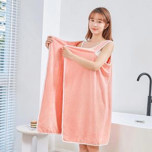 Peignoir en velours corail à séchage rapide, serviette absorbante, jupe de bain à bretelles, doux pour la peau, portable pour adultes et femmes