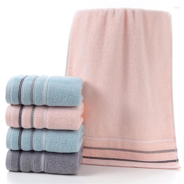 Toalla absorbente algodón suave engrosado adulto color sólido limpio lavado de cara baño hogar para mujeres hombres 35x75cm