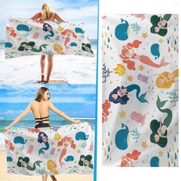 Serviette de bain plage, impression créative, châle de protection solaire, respirant, chaud, coupe-vent