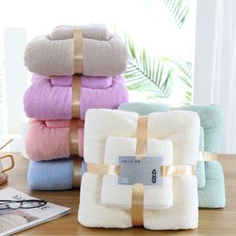 Toalla de toallas Conjunto de toallas de agua secado rápido sin toalla de vellón de coral para mujeres hombres domésticos