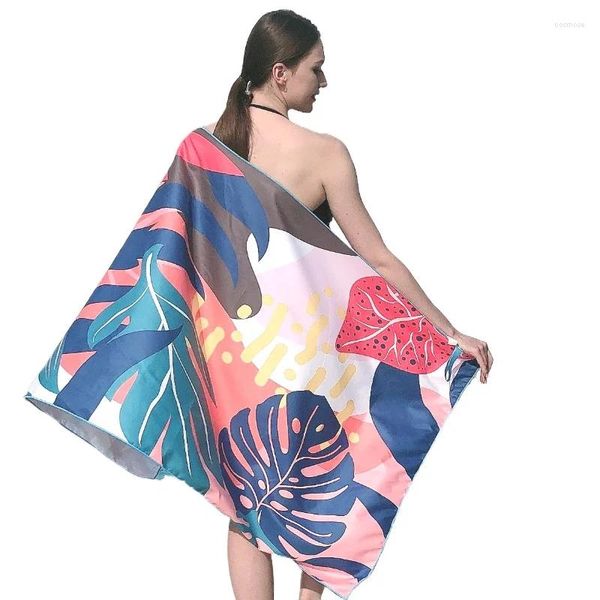 Towel Beach Double face en velours salle de bain tropical fleur de séchage rapide sport de natation de la mode de natation confortable