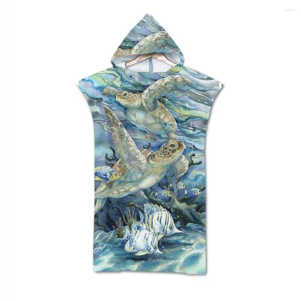 Towel Beach Microfiber Dreshing Robe Cloak Ocean Series Bathrobe à capuche à capuche