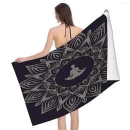 Serviette belle méditation délicate mandala 80x130 cm baignoire imprimée brillante adaptée au motif personnalisé de plage