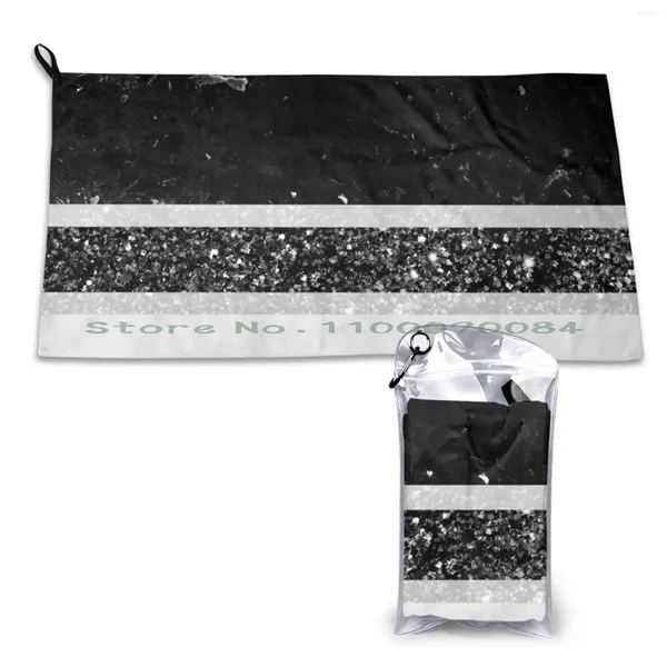 Serviette en marbre noir et blanc rayure glamour # 1 (faux) #minimal #decor #art baignoire de sports de gymnase à sec rapide