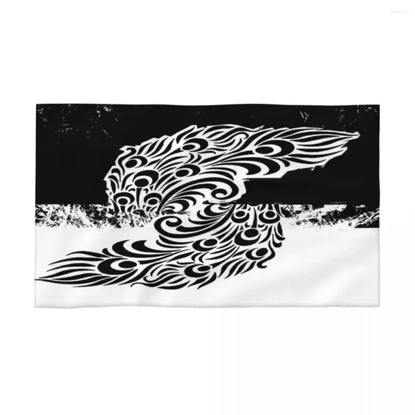 Serviette noire blanche Art 40x70cm pour visage de lavage de lavage de lavage Microfibre Fabrics adaptés à la piscine