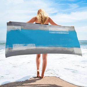 Texture d'art abstraite de serviette Blue-gris 31x51inch Plage absorbant rapide Contrôle du sable sec essentiel essentiel pour les activités de plein air