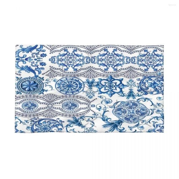 Patrón de azul de toalla Hojas de hojas Ivy Floral Vintage 40x70 cm Papel de lavado de cara suave para el recorrido personalizado