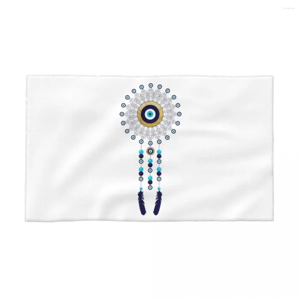 Toalla Boho Chic Mal de Ojo Mandala Atrapasueños Cara de Algodón Transpirable Secado Rápido Hamsa Nazar Toallas de Yoga Bohemias