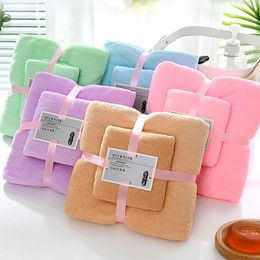 Serviette de bain deux en un pour cabine, ensemble doux et haute densité, textile de maison en polaire absorbant le corail