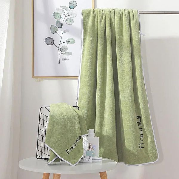 Serviette couleur bonbon salle de bain deux pièces ensembles grand bain absorbant en microfibre 70x140cm doux séchage rapide visage cheveux essuie-mains 35*75cm