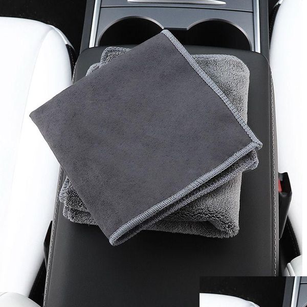 Serviette de voiture chiffon de nettoyage double face lavage soins microfibre douce suédine corail polaire mobile moto lavage verre ménage Pao de Dhl9N