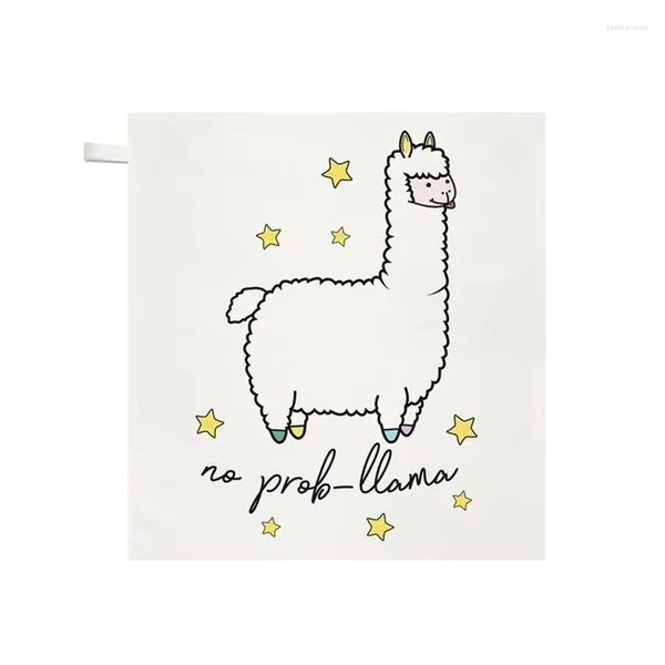 Toallel Cartoon Funny Llama Alpaca Hand Face Micorfiber Sin Prob-Llama Toallas de cocina de baño para cabello Regalos personalizados para niños