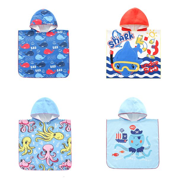 Toallas Cartoon Kids Bath Microfibra Beach Beach Beach Soft Poncho Boy and Girl Swiming Outdoor Cape 230812