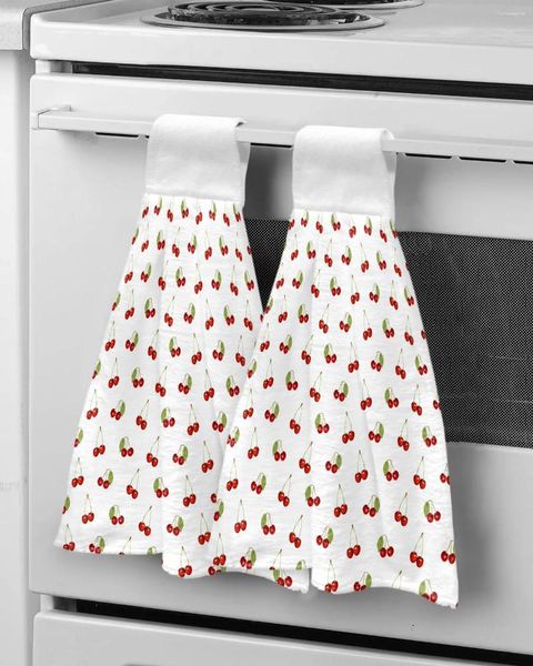 Serviette Cherry Fruit rétro Soft Mandofibre Hand Kitchen Wash Tfleaux Claits portables Nettoyage
