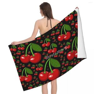 Serviette Cherry Heart 80x130cm Bath Microfibre Tabrics pour le cadeau de vacances voyageant