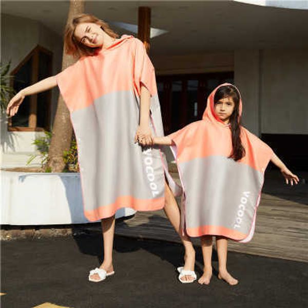 Serviette pour enfants serviette de bain cape parent-enfant peignoir de plage ultrafine fibre parent-enfant séchage rapide à changer de peignoir de plage serviettes de plage