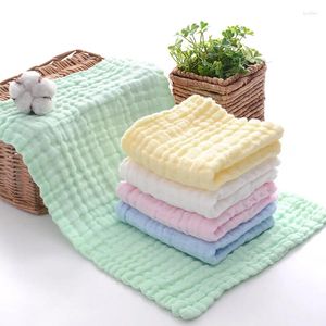 Serviette enfants gaze carré bébé salive coton serviettes absorbantes salle de bain couleur unie