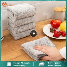 Towel Cleaning Dish Cloth Absorbent Wiping Tools Rags Water Household Bamboo Charcoal Dishcloth Kitchen