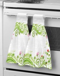 Serviette fleurs colorées papillon main fournitures de salle de bain doux absorbant accessoires de cuisine torchons de nettoyage