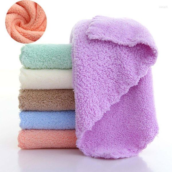 Toalla Coral Fleece Pañuelo cuadrado Toallas de plato suaves 30 30 cm Niños Gasa pequeña S NursingTowelTowel