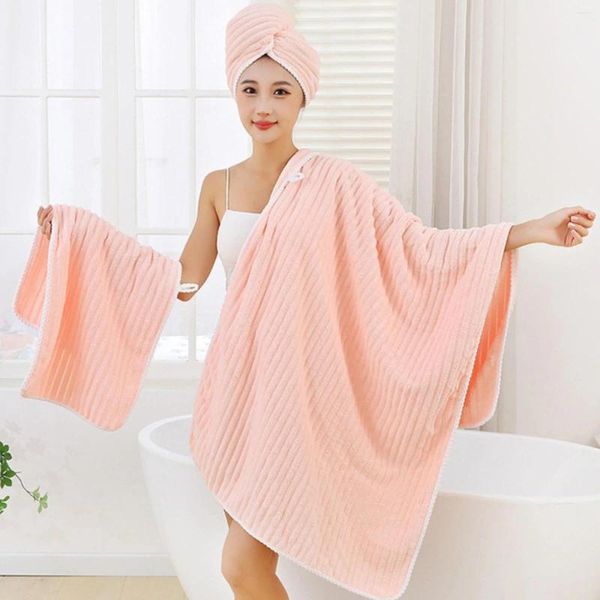 Toalla Toallas de ducha de baños de terciopelo de toalla Toallas de secado rápida absorbente de tres piezas para el cuerpo para el cuerpo