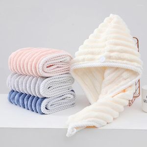 Handdoek koraal fluweel strip droge haardop met verdikt waterabsorptie huishouden en volwassen thuisbad