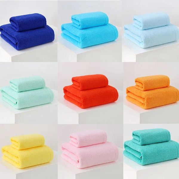 Serviette en coton pour adulte de salle de bain ensemble de bonbons couleurs de salle de bain absorbant doux absorbant les enfants 34x74 70x140cm
