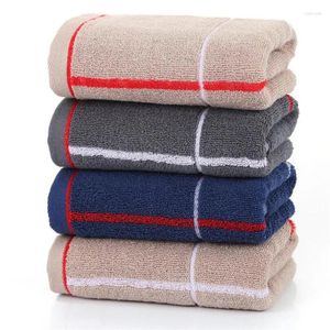 Toalla Algodón Cara Baño Fuerte Absorción Baño Terry Tiras Cuadros Mano Gruesa 34x76cm