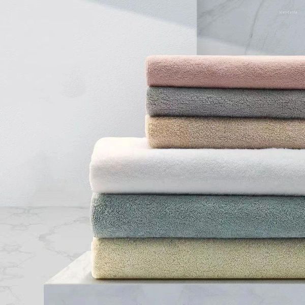 Toalla Conjunto de algodón Color sólido Baño engrosado agrandado Fuerte absorción de agua Cinco estrellas El Toallita para baño