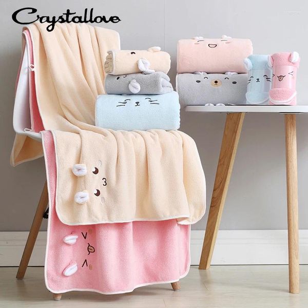 Serviette cristallove kawaii femmes petite salle de bain fraîche 4 pièces 4 pièces absorbant soft ajusté de douche élastique casquette