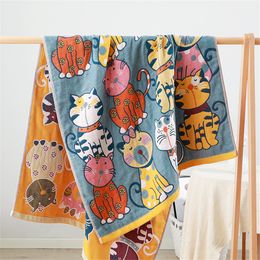 Toalla Cusack 14 Estilos Animal Cartoon Adult Soft Cotton Fivelayer Gasa Baño 80160 70140 CM Alta calidad 230625