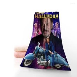 Serviette de bain en microfibre à motif Johnny Hallyday, personnalisée, Baech, séchage sportif, voyage, 35x75cm, 9.29