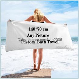 Serviette de bain personnalisée Sports Beach Soft Swimming Quickdrying Bath Towels Drop Delivery Home Garden Textiles Dhzmw