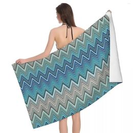 Handdoek Aangepaste sneldrogende microfiber strandbad absorberende zigzag moderne zwembaddouchehanddoeken