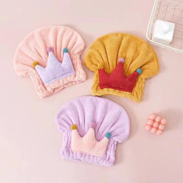 Toalla lindos niños niños secado rápido cabello toallas envueltas sombrero sombreros de baño portátil Coral polar gorro de ducha Accesorios