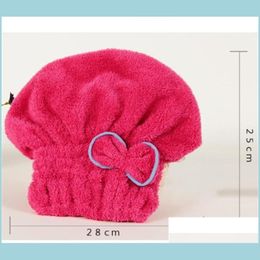 Handdoek schattig koraal fleece badhanddoek droog haar nylon katoen mti kleuren boog capuchon handdoeken drogen cap 2 3hf l2 drop levering home dhlj3