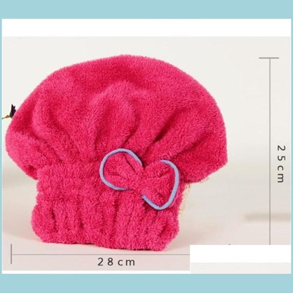 Serviette Mignon Coral Fleece Serviette De Bain Cheveux Secs Nylon Coton Mti Couleurs Arc Serviettes À Capuche Séchage Cheveux Cap 2 3Hf L2 Drop Delivery Accueil Dhlj3