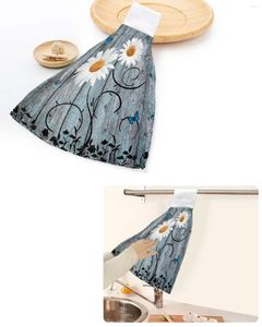 Serviette Daisy Retro Wood Grain Butterfly Hand Tails Home Kitchen Bathrows Prows DiscCoths Loops Soft Absorbants Custom essuie