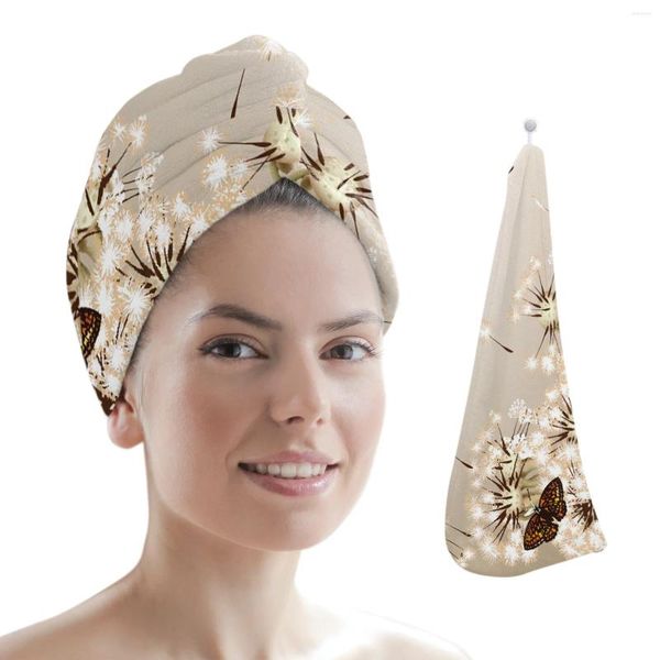 Serviette pissenlit fleur de fleur en microfibre serviette de bain pour les adultes pour la maison de salle de bain séchage turban