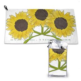 Serviette Digital Sun Flower Bunch Séchage rapide Gym Sports Bain Portable Fleurs jaunes ensoleillées Floral Trois