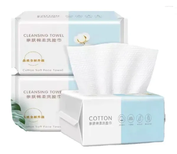 Serviette à main le visage jetable sec et double utilisation à double utilisation en coton Type de type d'extraction de beauté épaissie en coton